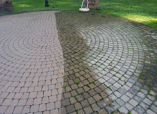 Before and after the surface cleaner.