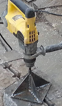 Hammer store drill compactor